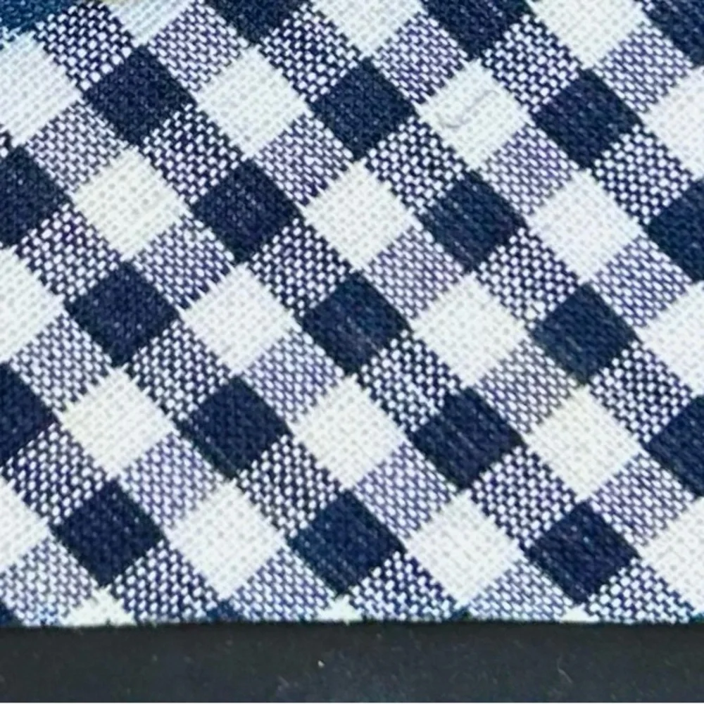 Rag & Bone Megan Size 9** Linen Platform Sandals Navy Gingham Slingback